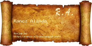 Rancz Alinda névjegykártya